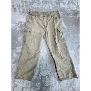Flame Resistant Carhartt 2112 Mens Khaki Cargo Pants Relaxed Fit 40x30